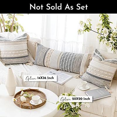  BlissBlush Gray Boho Lumbar Throw Pillow Cover 14x36, Grey  Accent Long Body Lumbar Pillow for Bed, Decorative Modern Bohemian Woven  Textured Lumbar Pillow for Bed (Cover ONLY) : Home & Kitchen