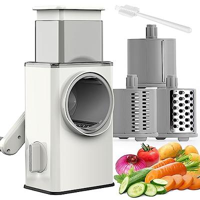 Rotary Cheese Grater, Kitchen Mandoline Nuts Vegetable Fruit Slicer w/ 3  Blades