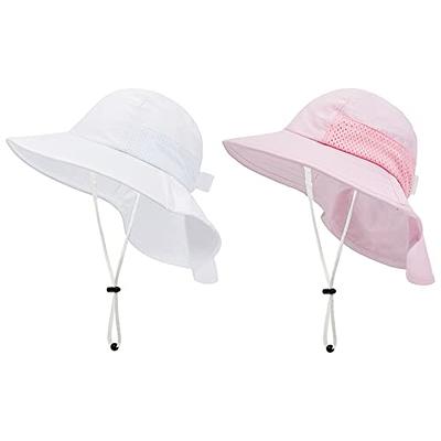 Baby Sun Hat Toddler Sun Hat Wide Brim Sun Hat whith Neck Flap Kids Beach  Hat Outdoor Fishing Hats for Girls Boys Z White&Pink 2-6 Years - Yahoo  Shopping