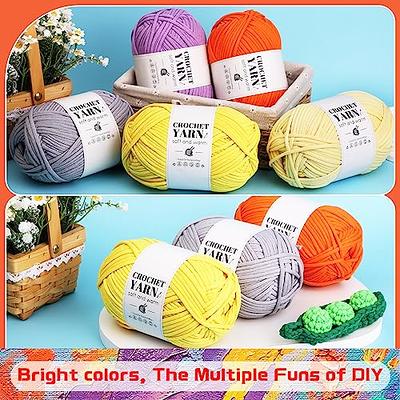 Yarn for Crocheting and Knitting Cotton Crochet Knitting Yarn for Beginners  with Easy-to-See Stitches Cotton-Nylon Blend Easy Yarn for Beginners