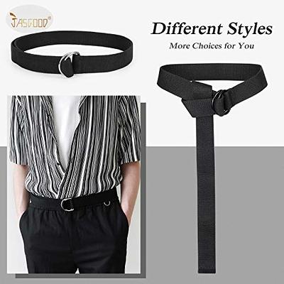 JASGOOD Canvas Belt, Black Web Belt for Men Casual Double D Ring