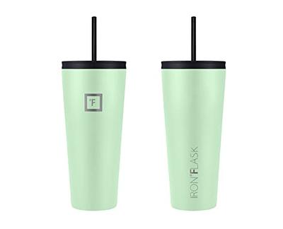 Trebo 32oz Insulated Water Bottle that Fits in Cup Holder, Stainless Steel  Double Wall Tumbler Flask Bottles with Paracord Handle, with Straw Spout