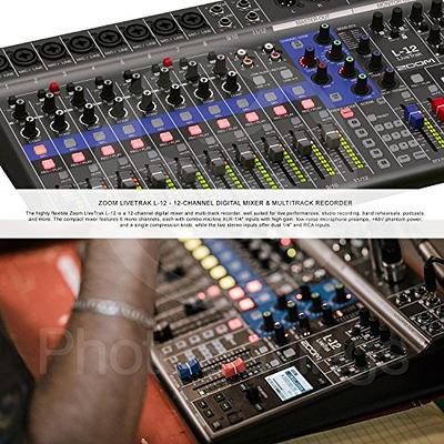 Zoom LiveTrak L-12 12 Channel Digital Mixer and Multitrack Recorder Bundle