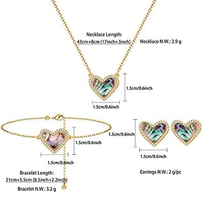 Sparkling Heart Necklace & Earrings Set