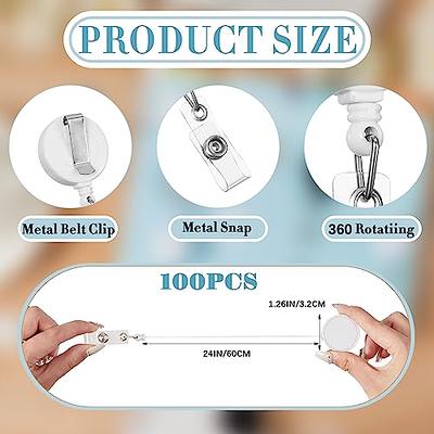 100 Pcs Sublimation Badge Reel Bulk Blank Retractable Badge Holder DIY  Sublimation Blanks Tag Holder with