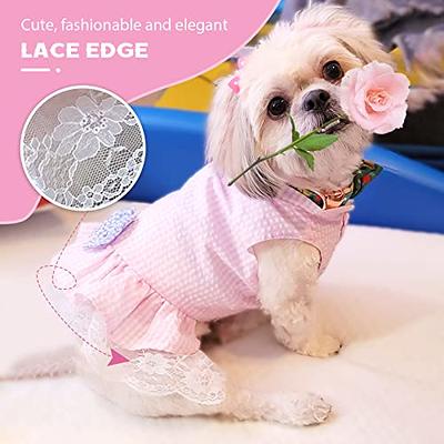  5 Pieces Dog Dresses for Small Dogs Girls Floral Puppy Dresses  Pet Dog Princess Bowknot Dress Cute Doggie Summer Outfits Dog Clothes for  Yorkie Female Cat Small Pets, 5 Styles(Medium) 