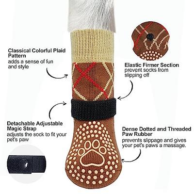 Grippers Non Slip Dog Socks | Traction Control for Indoor Wear | Dog Paw  Protection | Non Skid Dog Booties Grip (L)