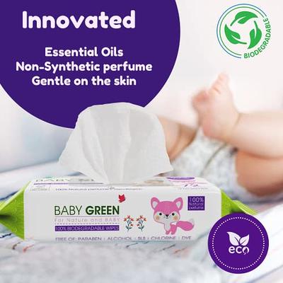 Yugi Green Biodegradable Baby Wipes Natural essential oils â