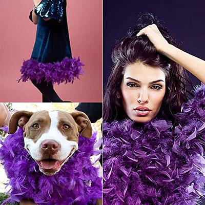 Larryhot Purple Feather Boas for Party - 80g 2Yards Boas for