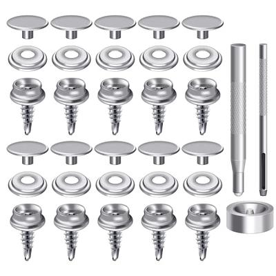 160 pcs snap Buttons,snap Fasteners kit 15mm Stainless Steel Snaps Marine  Grade
