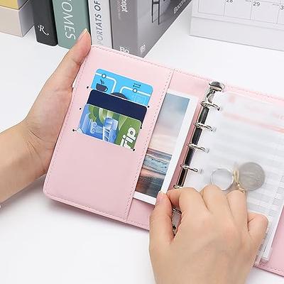 Clear A5 Binder Rose Gold 6 Ring Budget Binders Snap Button Closure Loose  Leaf Folders Refillable Soft PVC Notebook Shell Protector(Rose Gold  Personal