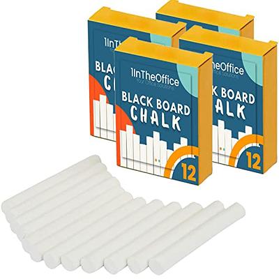  Kedudes Dustless Chalk with Eraser (24pk) - 12 Colored Chalkboard  Chalk + 12 White Chalk for Chalkboard & Chalk Board Eraser, Outdoor Chalk,  Chalk and Eraser Set - Blackboard Chalk