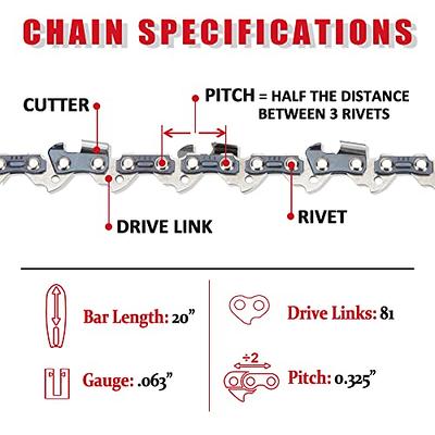 Opuladuo 2PC 12 Inch Chainsaw Chains for Dewalt 20V DCCS620B