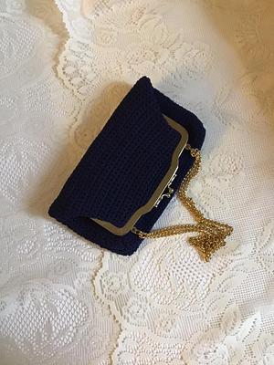 Vintage 1960's 1970's Purse Handbag Shoulder Bag Dark Blue With Light Gold  Color Frame & Chain Handle Walborg - Yahoo Shopping