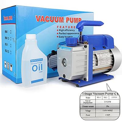 1/3 HP 3.5 CFM/4 CFM Rotary Vane Vacuum Pump