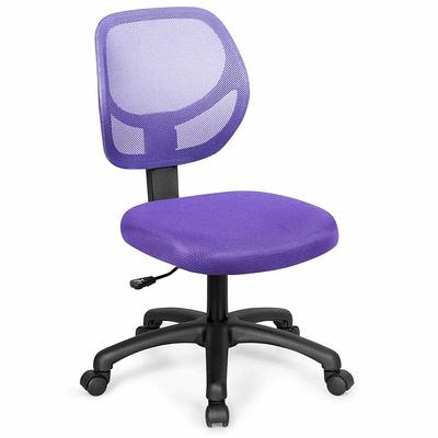 FENBAO Black Armless Office Chair Breathable Mesh Covering Silent