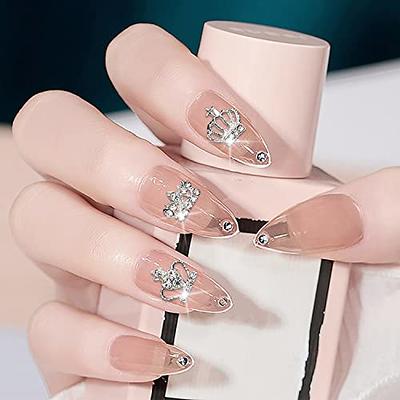 XEAOHESY 30pcs 3D Gold Silver Crown Nail Charms Nail Crown Charms