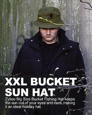 Zylioo Oversize XXL 100% Cotton Bucket Hat,Reversible Trendy Fisherman Hats,Double Side Wear Fishing Summer Sun Hat