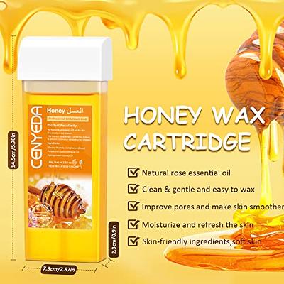 Honey Roll On Soft Wax Cartridge for Hair Removal (Legs & Arms), Men and  Women, Sensitive Skin, Body Waxing 3.52 Oz (4 Pack)