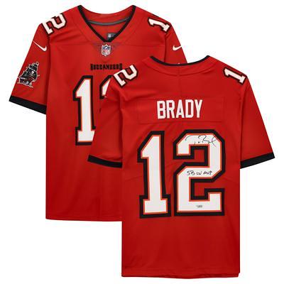 Fanatics Authentic Tom Brady Tampa Bay Buccaneers Autographed Super Bowl LV Champions White Nike Limited Jersey with SB MVP Inscription