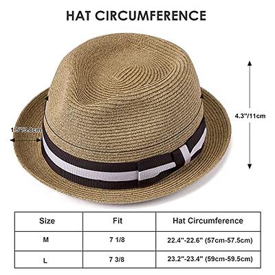 AKIO&AQUIRAX Mens Fedora Hats with Short Brim Straw Fedora Sun Hats for Men  Women Summer Sun Hats with Adjustable Strap - Yahoo Shopping