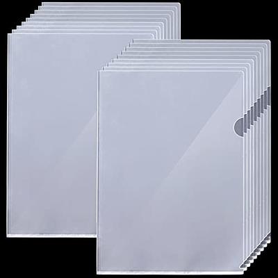 UPZDER 10 Pack Clear Plastic File Folders, L-Type Plastic File Folders  Letter Size, Project Pockets Plastic Sleeves Transparent Folder for Office  