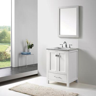 Eviva Elite Stamford 60 Gray Solid Wood Bathroom Vanity Set with Double OG  White Carrera Marble Top & White Undermount Porcelain Sinks