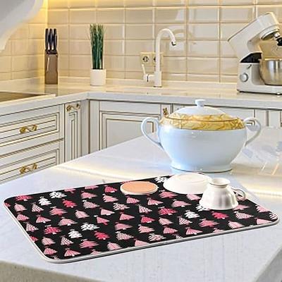 Dish Drying Mat for Kitchen Counter, Heat Resistant Drainer Mats