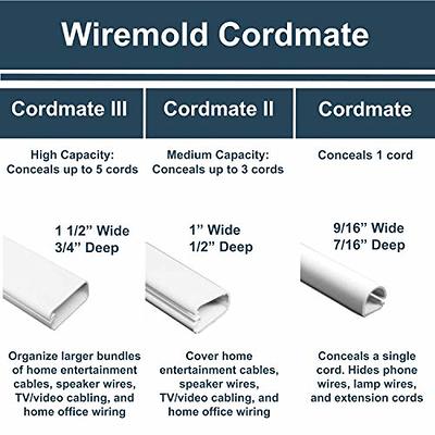 Legrand - Wiremold Cord Cover, White Cord Hider for Wall Mount TV, Sortable  12 Foot (144 Inches)