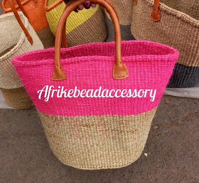 Bags | African Handmade Sisal And Leather Bucket Bag Large Tote Vintage  Hippie Chic | Poshmark