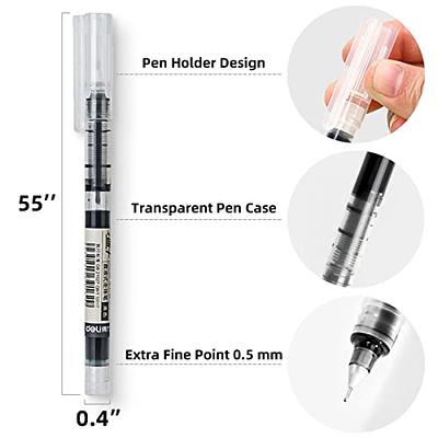 EZWORK 12 Pieces Rolling Ball Pens, Quick Dry Ink 0.5 mm Extra Fine Point  Pens Liquid Ink Pen Rollerball Pens Black - Yahoo Shopping