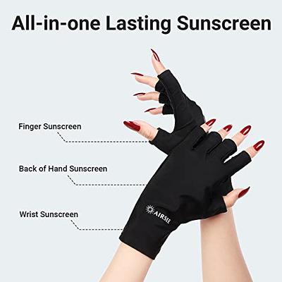 AIRSEE UV Gloves for Nail Lamp,Professional UPF50+ UV Protection Gloves for  Manicures Nail Art,Fingerless Gloves That Shield Skin from The Sun and