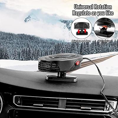 Car Heater 12V 150W, 3-Outlet Plug in Cigarette Lighter Portable Windscreen  Fan