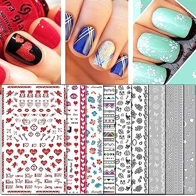 TailaiMei 1768 Pieces 60 Designs French Manicure Nail Stickers, Nail Art  Tips Guides for DIY Decoration Stencil Tools (36 Sheets)