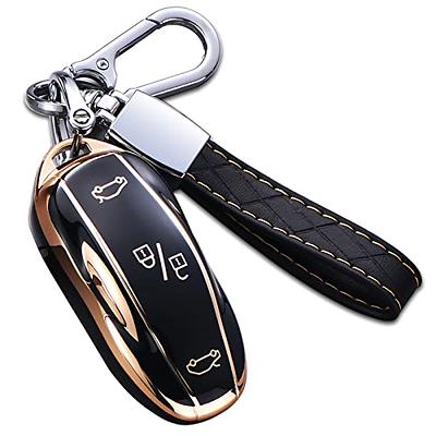 Soft TPU Car Smart Key Case Cover For Tesla Model S Car Key Cover Protector  Case Shell with Leather Strap Keychain Accessories