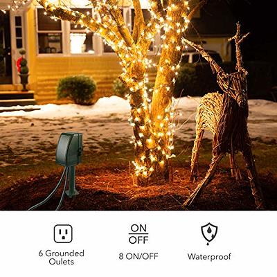DEWENWILS Outdoor Digital Timer, 7-Day Programmable Plug in Timer with 3 Grounded Outlets for Landscape String Light