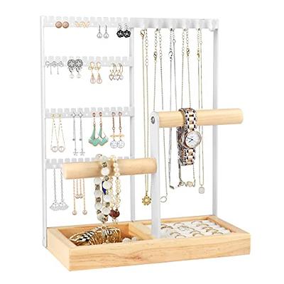 Shengfoo Jewelry Organizer,4 Tier Earring Organizer for Necklace