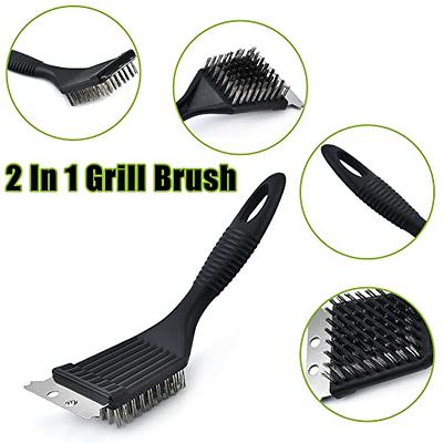 1/2/3Pcs BBQ Grill Cleaning Brush Barbecue Brush Cleaning Tools Stainless  Steel Wire Scraper Outdoor