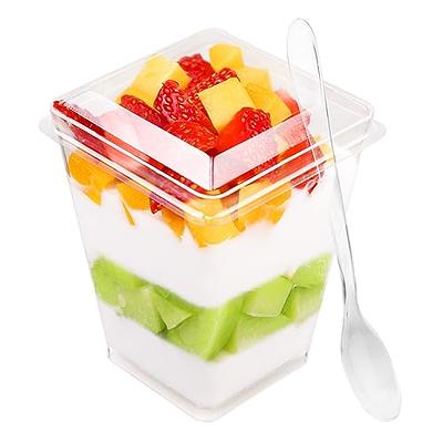 Parfait Cups With Lids Vegetable Fruit Salad Cups With Spoon - Temu