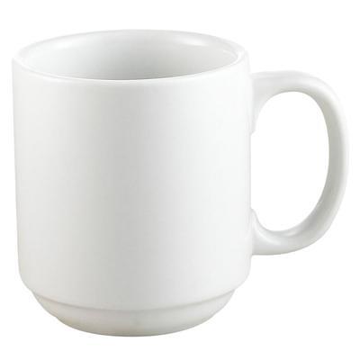 Acopa 8 oz. Bright White Rolled Edge Stoneware Mug - 36/Case