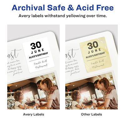 Avery Multi-Use Labels, White, 1 x 3, Removable, Handwrite, 72 Labels  0.074 lb (16728)