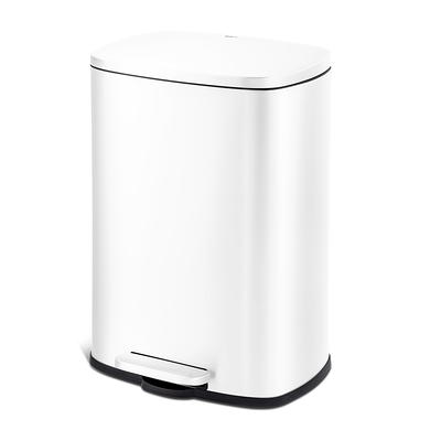 Qualiazero 13.2 Gallon Trash Can, Rectangular Step On Kitchen Trash Can,  White - Yahoo Shopping