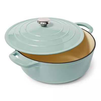 Tramontina 6.5 qt Enameled Round Cast Iron Dutch Oven (Gray)