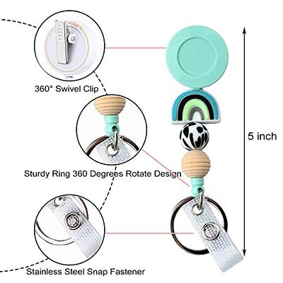 WENSUNNIE 3Pack Retractable Keychain Heavy Duty Badge Reel with Strong  Metal Chain for Lanyards for ID Badges and Badge Card Holder with Retractable  Clip for Nurse Accessories Key Chain : : Office