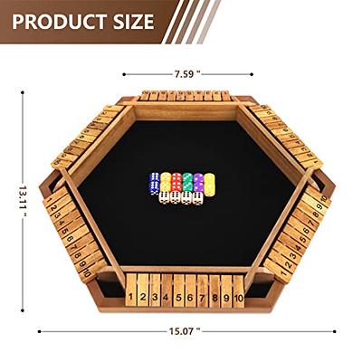 TUAHOO 4 Player Shut The Box Dice Game Wooden Classic Board Games Indoor  Outdoor Games for Adults Families Home Party Toys Close The Box Math Games