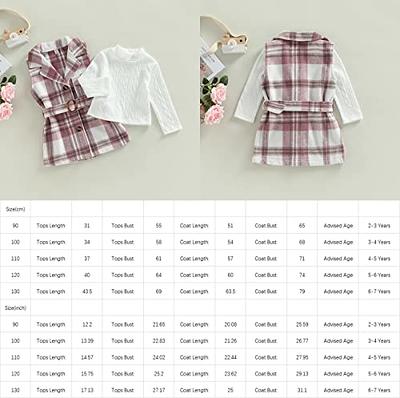 LXXIASHI 3Pcs Baby Girls Long Sleeve Ribbed Knit Sweater + Lapel Sleeveless  Plaid Coat Dress with Belt Outfits Set (White Pink, 2-3 Years) - Yahoo  Shopping