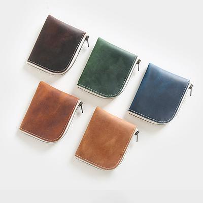 Handmade Retro Leather Coin Purse Cowhide Men's Money Pouch Cash