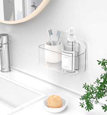 JNDETOP Shower shelves, Adhesive Clear Acrylic Bathroom Shower caddy  Organizer, Transparent No Drilling Wall Mount Shower Storage - Yahoo  Shopping