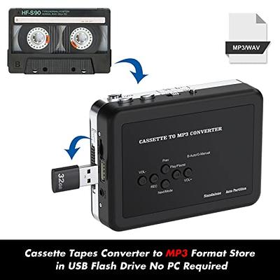 Walkman Cassette Player, Portable Tape Player Compact Recorder with  Headphones, Audio Music Cassette to MP3 Digital Converter, Compatible with
