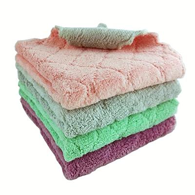 Reusable Microfiber Dish Towels Soft Coral Fleece Cloths For - Temu